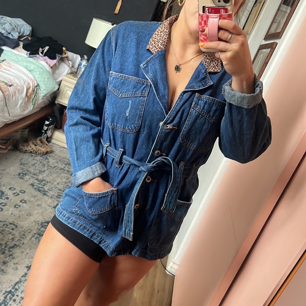 Vintage denim long coat